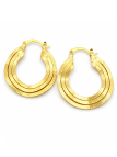 copy ofcopy ofcopy ofcopy ofcopy ofBoucles d’Oreilles Doubles Anneaux Texturés Dorées Plaqué Or 18K – Diamètre 35 mm
