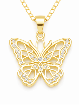 copy ofcopy ofcopy ofCollier Ange & Étoile Rose Doré Plaqué Or 18K – Pendentif 30 mm