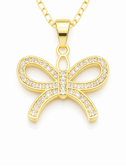 copy ofcopy ofCollier Ange & Étoile Rose Doré Plaqué Or 18K – Pendentif 30 mm