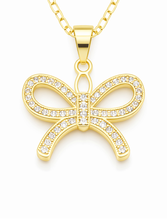 copy ofcopy ofCollier Ange & Étoile Rose Doré Plaqué Or 18K – Pendentif 30 mm
