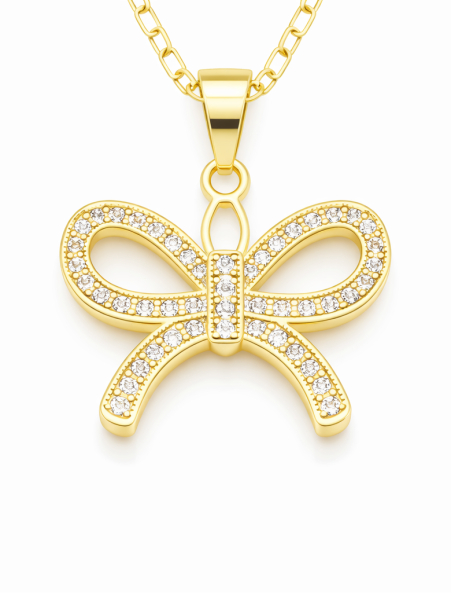 copy ofcopy ofCollier Ange & Étoile Rose Doré Plaqué Or 18K – Pendentif 30 mm