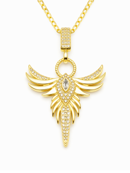copy ofcopy ofcopy ofcopy ofcopy ofCollier Ange & Étoile Rose Doré Plaqué Or 18K – Pendentif 30 mm
