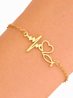Bracelet en acier inoxydable doré – Étoile de mer et pierres naturelles