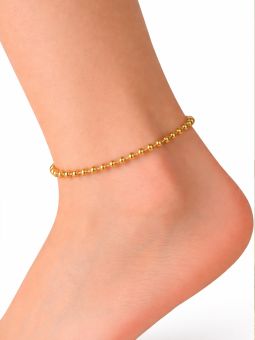 copy ofChaîne de Cheville Double Dorée avec Perles Blanches – Acier Inoxydable