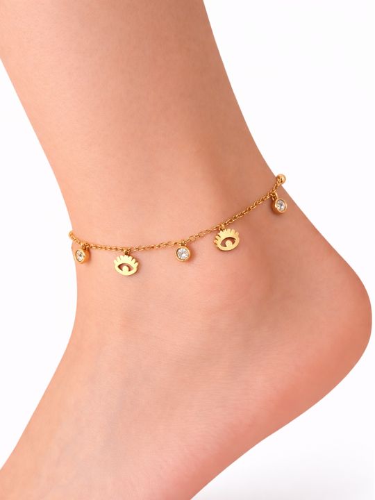 copy ofcopy ofChaîne de Cheville Double Dorée avec Perles Blanches – Acier Inoxydable
