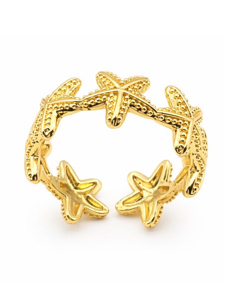 copy ofcopy ofBague dorée plaqué or 18K à double rangée de pierres rectangulaires – Anneau élégant et lumineux