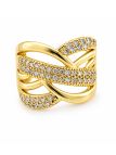 copy ofcopy ofcopy ofBague dorée plaqué or 18K à double rangée de pierres rectangulaires – Anneau élégant et lumineux