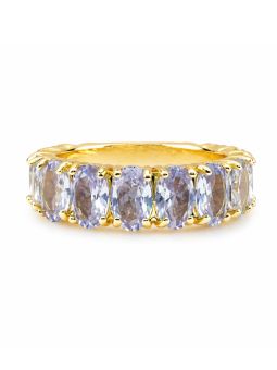 copy ofcopy ofcopy ofcopy ofBague dorée plaqué or 18K à double rangée de pierres rectangulaires – Anneau élégant et lumi