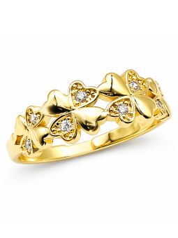 copy ofBague Solitaire Carré Zirconiums Dorée Plaqué Or 18K