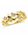 copy ofBague Solitaire Carré Zirconiums Dorée Plaqué Or 18K
