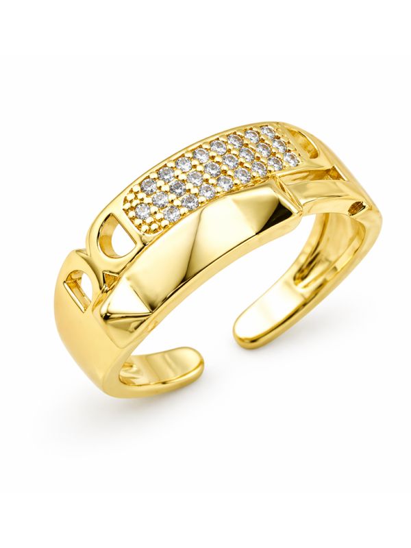 copy ofcopy ofBague Solitaire Carré Zirconiums Dorée Plaqué Or 18K