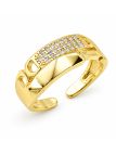 copy ofcopy ofBague Solitaire Carré Zirconiums Dorée Plaqué Or 18K
