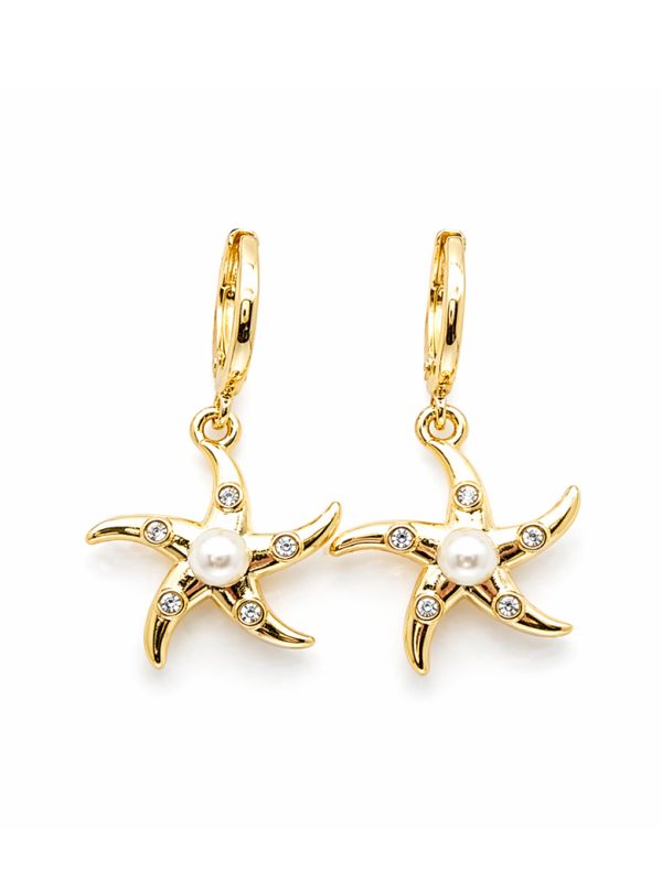 copy ofcopy ofBoucles d’Oreilles Pendantes Fleur Texturée Dorées Plaqué Or 18K 35 mm