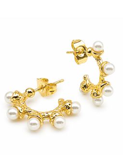 copy ofcopy ofcopy ofBoucles d’Oreilles Pendantes Fleur Texturée Dorées Plaqué Or 18K 35 mm