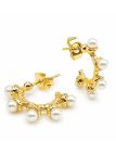 copy ofcopy ofcopy ofBoucles d’Oreilles Pendantes Fleur Texturée Dorées Plaqué Or 18K 35 mm