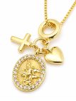 copy ofcopy ofCollier Lune Étoile Zircon Doré Plaqué Or 18K – Pendentif 25 mm