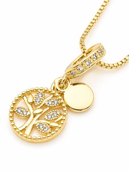 copy ofcopy ofCollier Lune Étoile Zircon Doré Plaqué Or 18K – Pendentif 25 mm