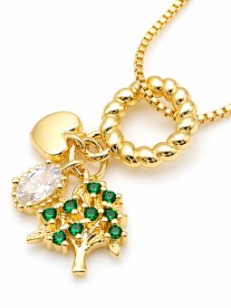 copy ofcopy ofcopy ofCollier Lune Étoile Zircon Doré Plaqué Or 18K – Pendentif 25 mm