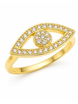 copy ofcopy ofcopy ofBague Ouverte Asymétrique Striée & Zirconiums Dorée Plaqué Or 18K