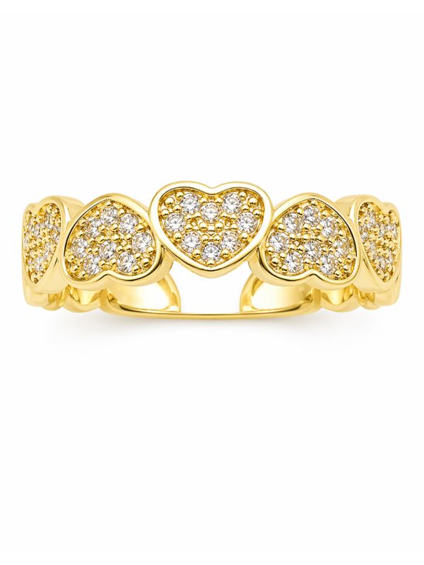 copy ofcopy ofBague Ouverte Asymétrique Striée & Zirconiums Dorée Plaqué Or 18K