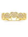 copy ofcopy ofBague Ouverte Asymétrique Striée & Zirconiums Dorée Plaqué Or 18K