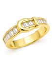 copy ofcopy ofcopy ofBague Ouverte Asymétrique Striée & Zirconiums Dorée Plaqué Or 18K