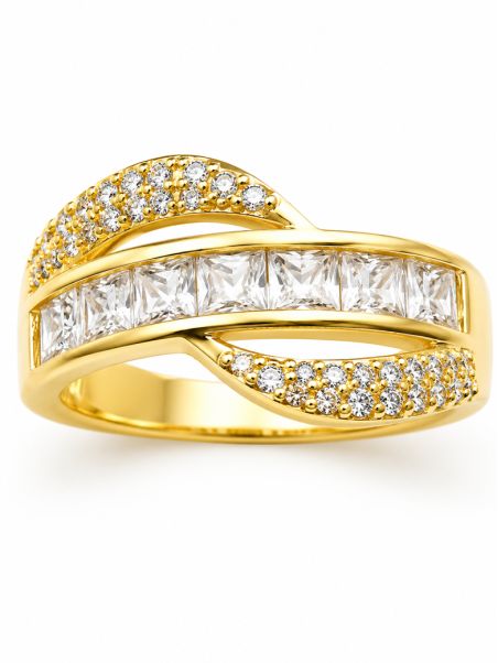 copy ofcopy ofcopy ofBague Étoiles Dorée en Plaqué Or 18K avec Strass – Design Ajustable Élégant