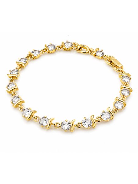 copy ofcopy ofBracelet Maillons Entrelacés & Zircons Doré Plaqué Or 18K