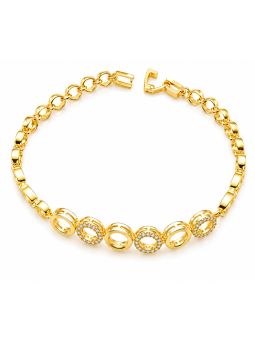 copy ofcopy ofcopy ofBracelet Maillons Entrelacés & Zircons Doré Plaqué Or 18K