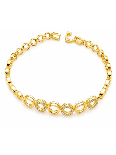 copy ofcopy ofcopy ofBracelet Maillons Entrelacés & Zircons Doré Plaqué Or 18K