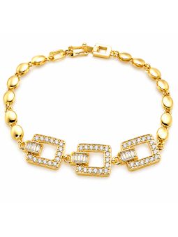 copy ofcopy ofcopy ofcopy ofBracelet Maillons Entrelacés & Zircons Doré Plaqué Or 18K