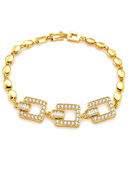 copy ofcopy ofcopy ofcopy ofBracelet Maillons Entrelacés & Zircons Doré Plaqué Or 18K