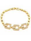 copy ofcopy ofcopy ofcopy ofBracelet Maillons Entrelacés & Zircons Doré Plaqué Or 18K
