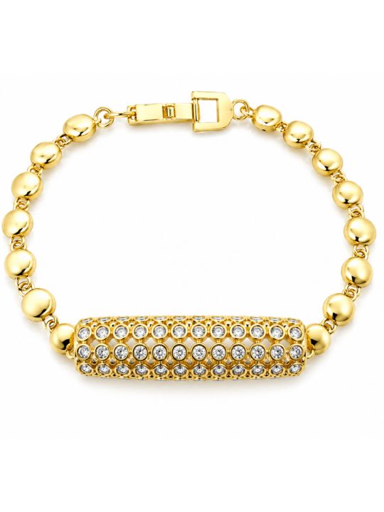 copy ofcopy ofcopy ofBracelet Maillons Entrelacés & Zircons Doré Plaqué Or 18K