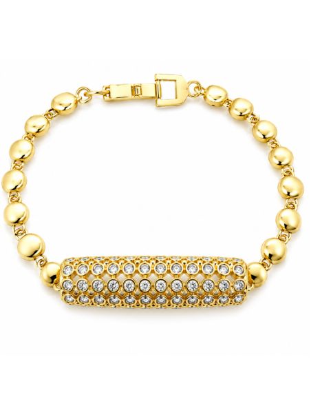 copy ofcopy ofcopy ofBracelet Maillons Entrelacés & Zircons Doré Plaqué Or 18K