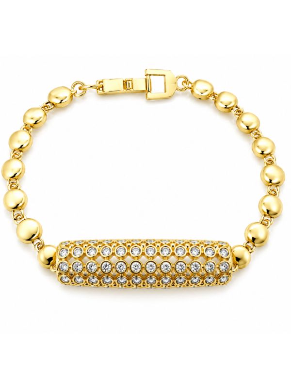 copy ofcopy ofcopy ofBracelet Maillons Entrelacés & Zircons Doré Plaqué Or 18K