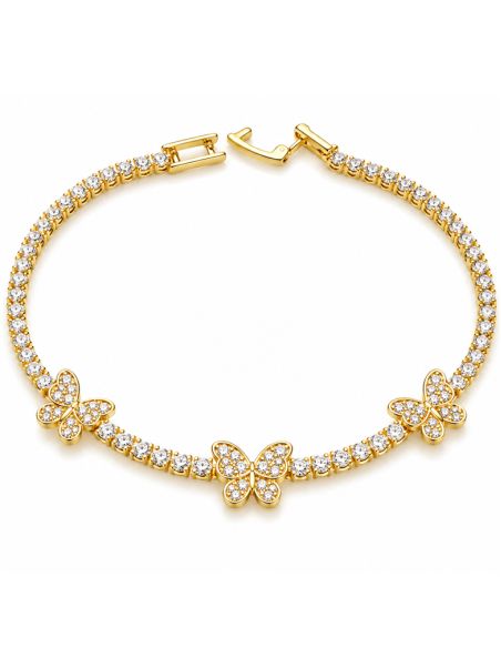 copy ofcopy ofcopy ofBracelet Maillons Entrelacés & Zircons Doré Plaqué Or 18K