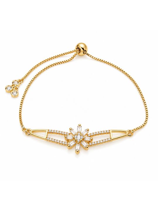 copy ofcopy ofcopy ofcopy ofBracelet Maillons Entrelacés & Zircons Doré Plaqué Or 18K