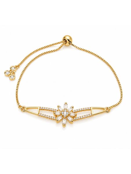 copy ofcopy ofcopy ofcopy ofBracelet Maillons Entrelacés & Zircons Doré Plaqué Or 18K