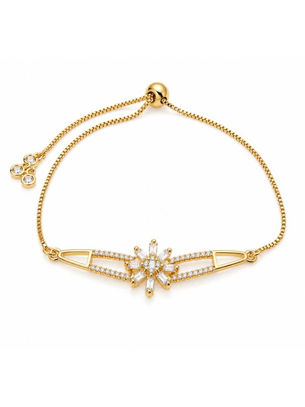 copy ofcopy ofcopy ofcopy ofBracelet Maillons Entrelacés & Zircons Doré Plaqué Or 18K