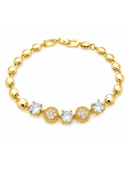 copy ofcopy ofBracelet Maillons Entrelacés & Zircons Doré Plaqué Or 18K