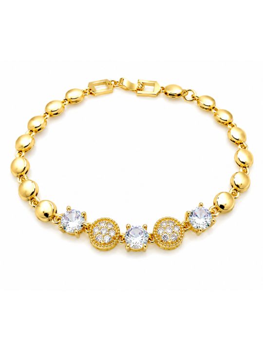 copy ofcopy ofBracelet Maillons Entrelacés & Zircons Doré Plaqué Or 18K