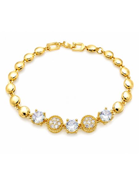 copy ofcopy ofBracelet Maillons Entrelacés & Zircons Doré Plaqué Or 18K
