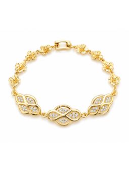 copy ofcopy ofBracelet Soleil Ajustable Doré en Plaqué Or 18K et Zircons