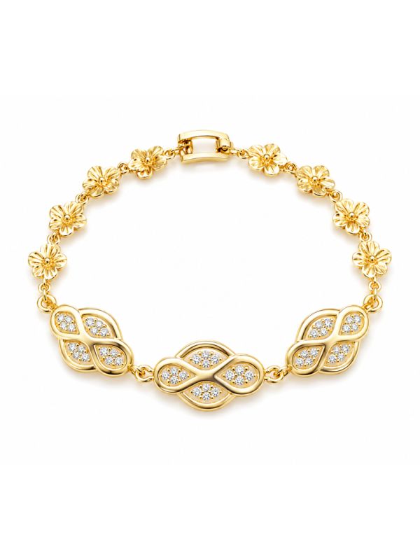 copy ofcopy ofBracelet Soleil Ajustable Doré en Plaqué Or 18K et Zircons