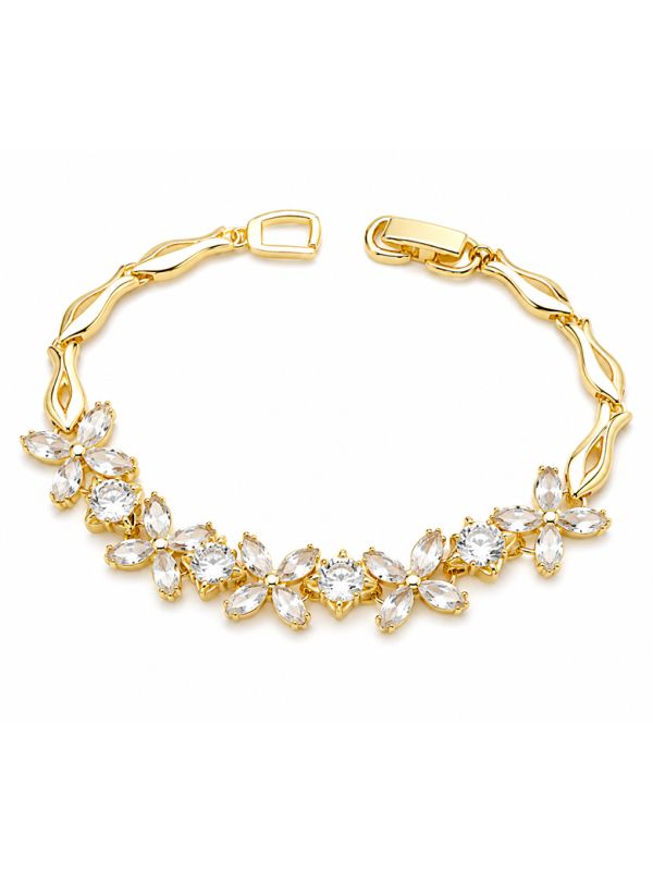copy ofcopy ofcopy ofcopy ofBracelet Soleil Ajustable Doré en Plaqué Or 18K et Zircons