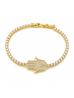 copy ofcopy ofcopy ofBracelet Soleil Ajustable Doré en Plaqué Or 18K et Zircons