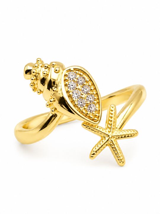 copy ofcopy ofBague Croisée Dorée en Plaqué Or 18K et Cristaux Taille Princesse