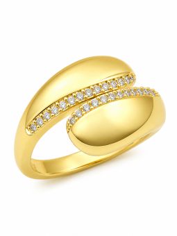 copy ofcopy ofcopy ofBague Croisée Dorée en Plaqué Or 18K et Cristaux Taille Princesse
