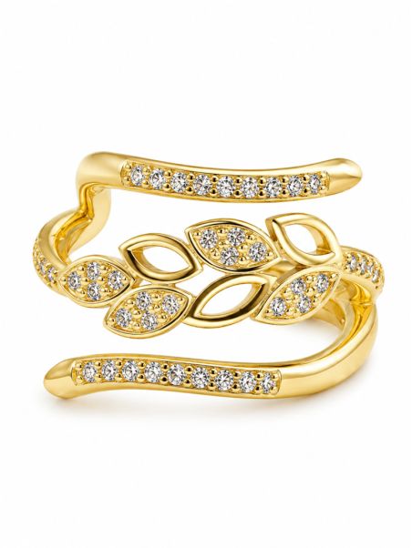 copy ofcopy ofcopy ofBague Croisée Dorée en Plaqué Or 18K et Cristaux Taille Princesse